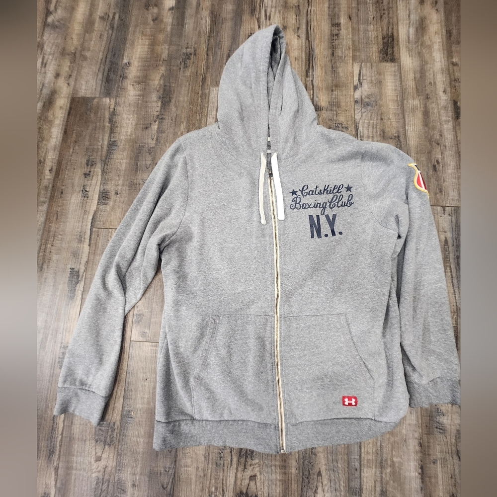 Under Armour  Roots Of Fight  Gray Full-Zip Hoodie Mike Tyson